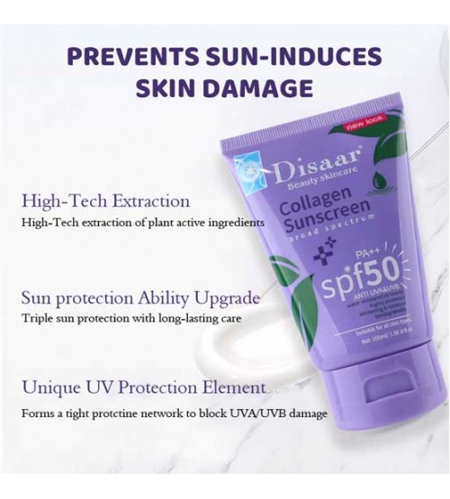 Disaar Collagen Sunscreen SPF 50 Not Greasy Anti-UV Sunscreen 100ml